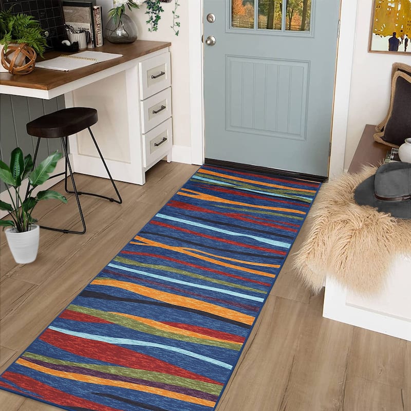 Garvee Modern Abstract Area Rug Colorful Throw Carpet