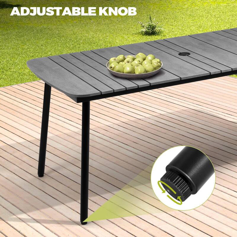 VredHom Outdoor Rectangular Aluminum Dining Table