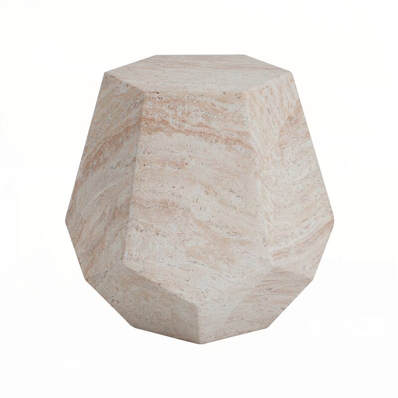 Outdoor/Indoor Lightweight Concrete Side Table,Hexagonal Table