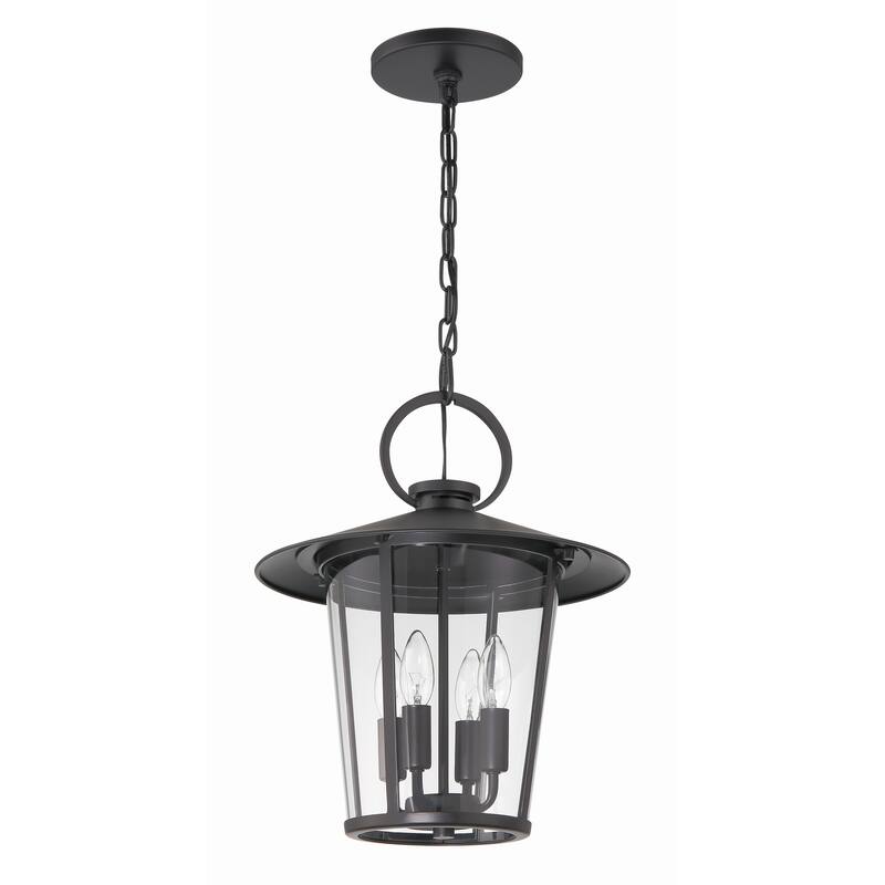 Andover 4 Light Matte Black Outdoor Chandelier - 14"W x 17"H