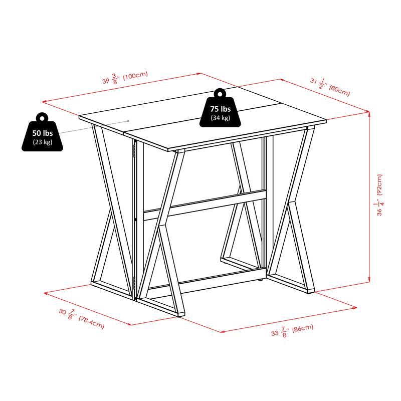 3-Pc Drop Leaf Table with Cushion Seat Bar Stools, Walnut and Espresso