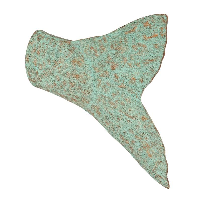 Distressed Metal Trout Tail Accent Decor - 8.8"L x 1.8"W x 9.0"H