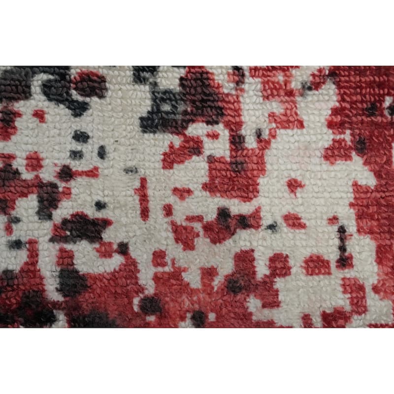Hand Knotted Oriental Viscose Silk Carpet Modern Abstract Multi-Colored Abstract Area Rug - 7' 10'' X 5' 5''