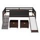 preview thumbnail 10 of 17, Modern Twin size Loft Wood Bed With Two Storage Boxes With Climbing Frame And Rope for Home