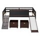 preview thumbnail 42 of 62, Twin size Loft Bed Wood Bed with 2 Storage Boxes,Pine Wood Frame & Double-sided Chalkboard Loft Bed