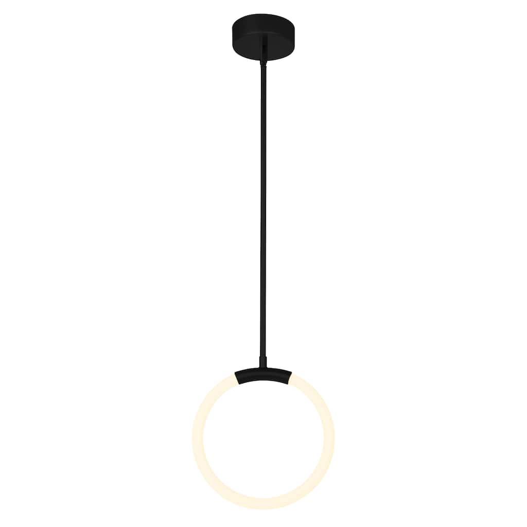 Hoops Integrated LED 10in Black Mini Pendant