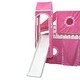 preview thumbnail 18 of 36, Playhouse Full Size Bunk Bed with Slide Pink Tent and Tower, Pink