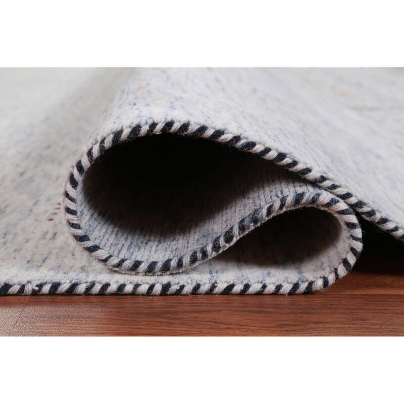 Hand Knotted Oriental 100% Wool Carpet Tribal Animal Pictorial Greys & Charcoal Gabbeh Area Rug - 9' 11'' X 8' 1''