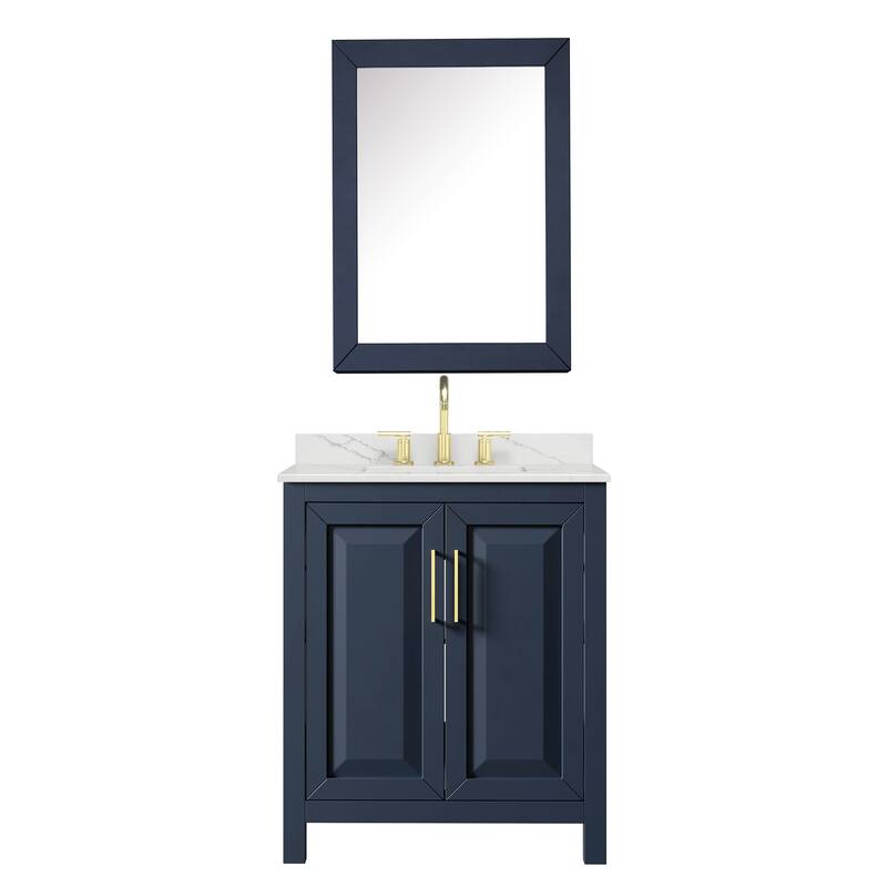 Daria 30-inch Single Vanity, 3 Hole Quartz Top, Med Cabinet