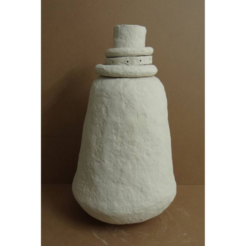 Paper Mache Tabletop Vase - 26.5" - Off-White