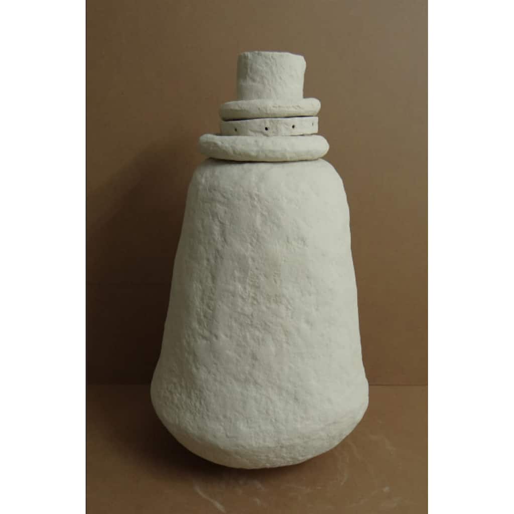 Paper Mache Tabletop Vase - 26.5" - Off-White