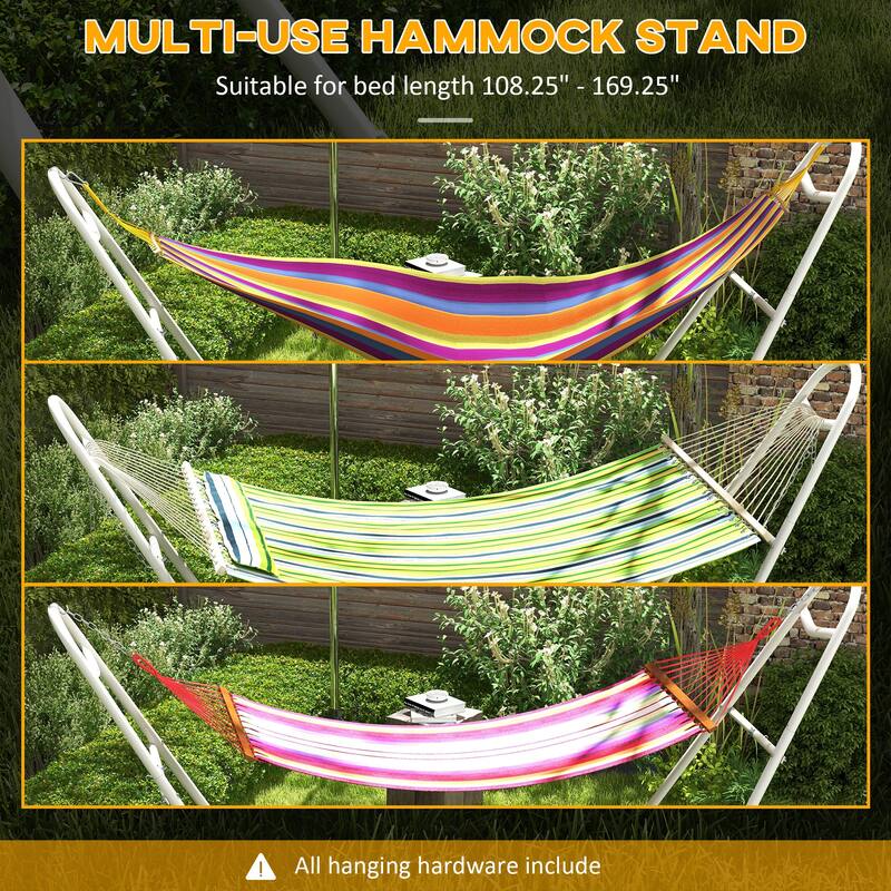 Outsunny Hammock Stand, Portable Adjustable Steel Frame Hammock Stand with Weather Resistant Finish