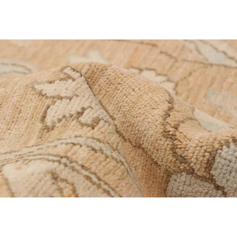 ECARPETGALLERY Hand-knotted Peshawar Oushak Brown Wool Rug - 8'9 x 11'6