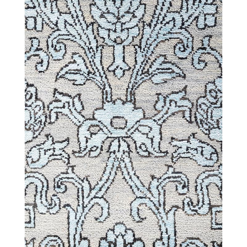 Ikat One-of-a-Kind Hand-Knotted Area Rug - Brown, 9' 2" x 12' 4" - 9' 2" x 12' 4"