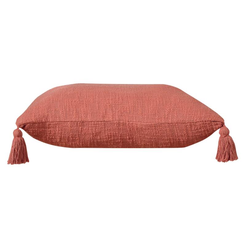 Sevita Solid Cotton Throw Pillow with Tassels