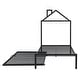 preview thumbnail 4 of 16, Black Twin Size Metal Platform Bed with Trundle and House-Shaped Headboard