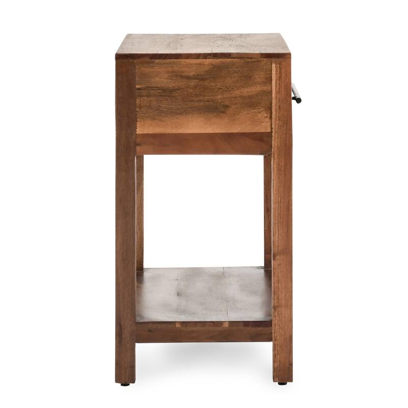 Wren One-Drawer End Table in Natural Brown by Kosas Home - 22Wx13Dx24H