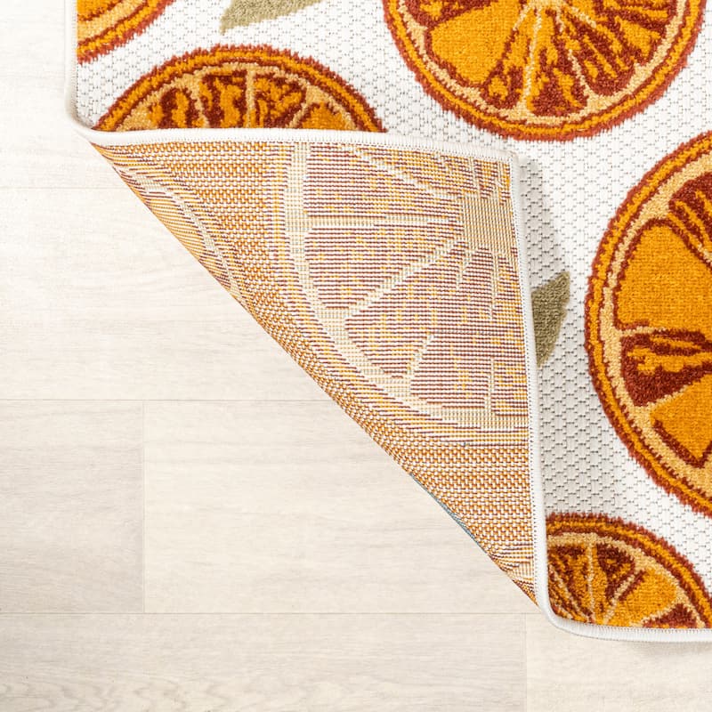JONATHAN Y Ananas Citrus Slice High-Low Indoor/Outdoor Area Rug