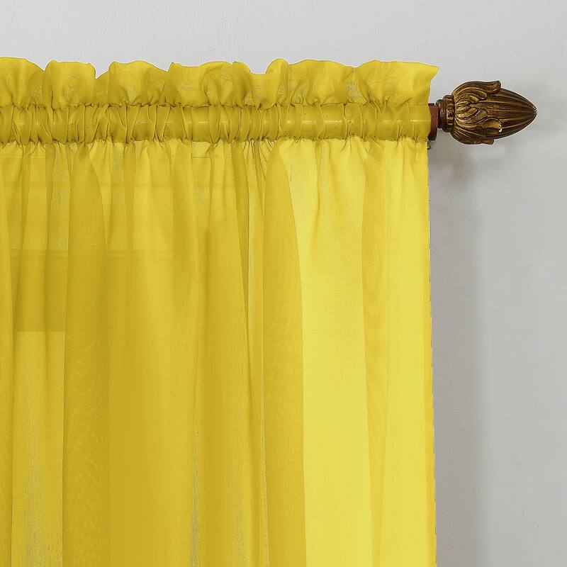 No. 918 Calypso Voile Sheer Rod Pocket Curtain Panel, Single Panel