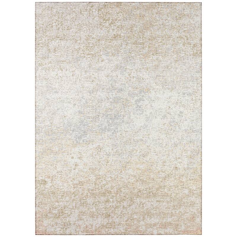 Indoor/Outdoor Rylee Modern Abstract Washable Rug New - Beige - 9' x 12'