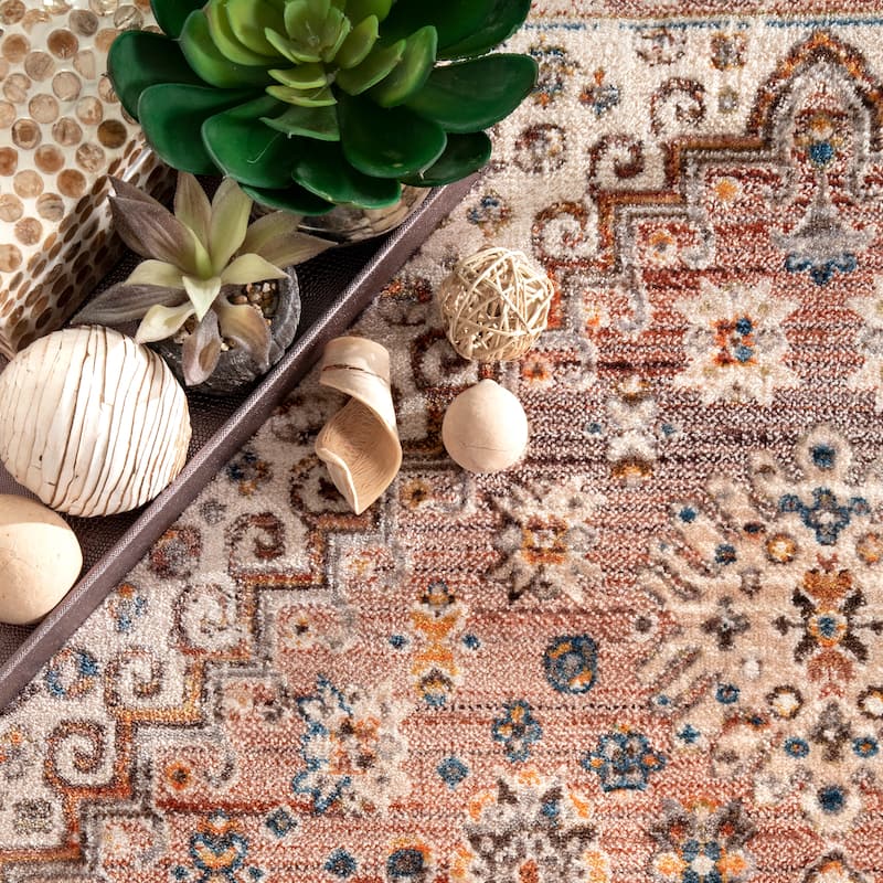 Nuloom Farley Medallion Fringe Area Rug