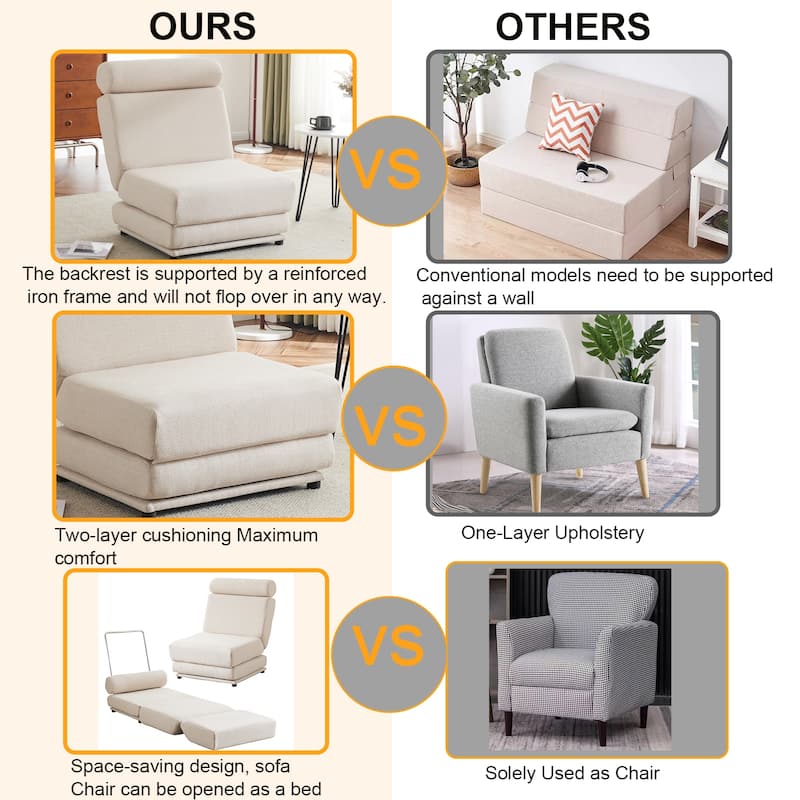 Portable Foldable Single Sofa Chair with Pillow