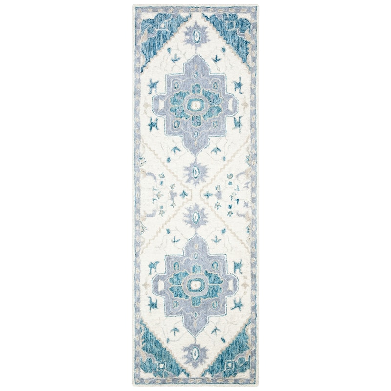 SAFAVIEH Handmade Micro-Loop Gulseven Medallion Wool Rug