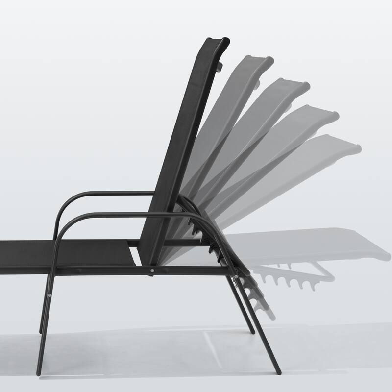 Pellebant 2/4PCS Outdoor Adjustable Patio Chaise Lounge Chairs