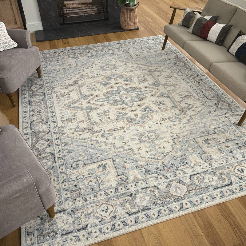 Tucson Classic Oriental Indoor Area Rug - 8'10'' x 12'2'' - Cream/Cream