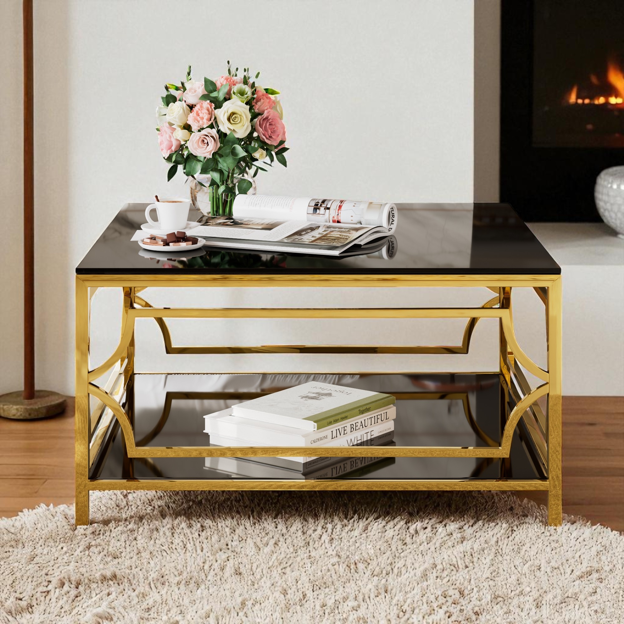Square Glass Coffee Table 33.5