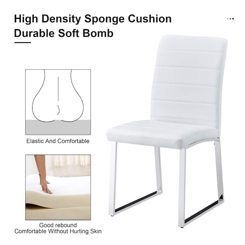 4-Pack - Heavy-Duty Chairs Set: 2.1" Thick Cushion, Iron Frame, Perfect For Home Or Office, Classic Colors