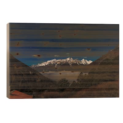 Nepal Himalayas Hiking Starry Night Print On Wood by Alex G Perez - Multi-Color