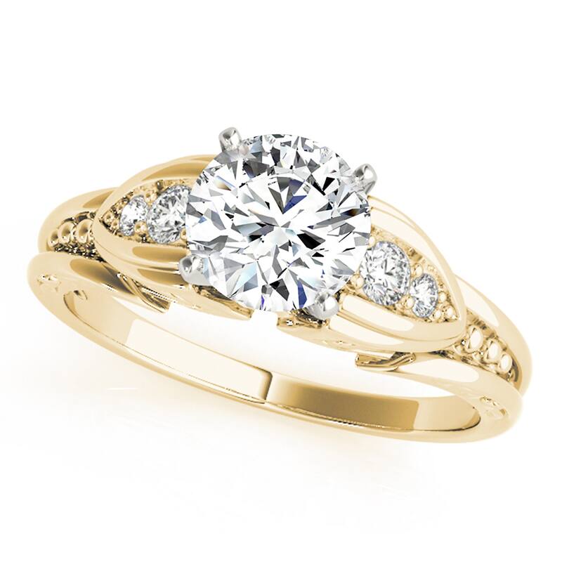 Auriya 14k Yellow Gold Lab Grown Round Diamond Engagement Ring 0.50 to 5.00 ct. tw. (F-G VS) - 1.75 ct. center - 6