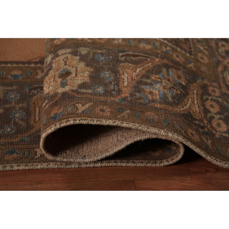 Orange Medallion Tabriz Persian Area Rug Hand-Knotted Wool Carpet - 9'7"x 12'10"