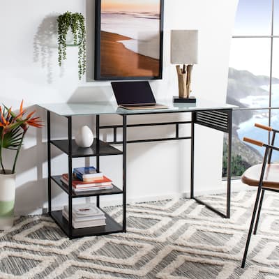 SAFAVIEH Alena 3 Shelf Glass Top Desk