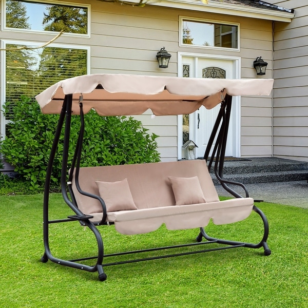 Porch swing with hot sale stand and canopy