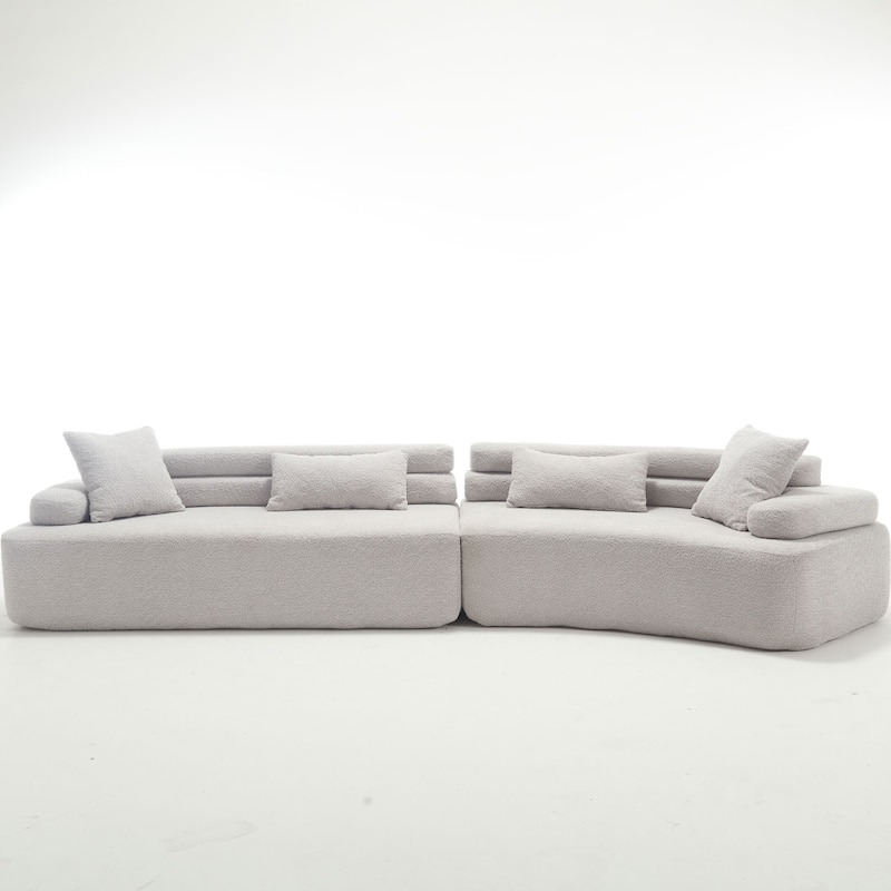 Frameless Sofa with Sponge Construction, ARC Armrests, No Assembly Required