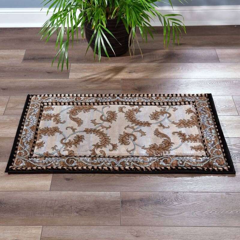 Glamour Cream/Black Polypropylene Area Rug