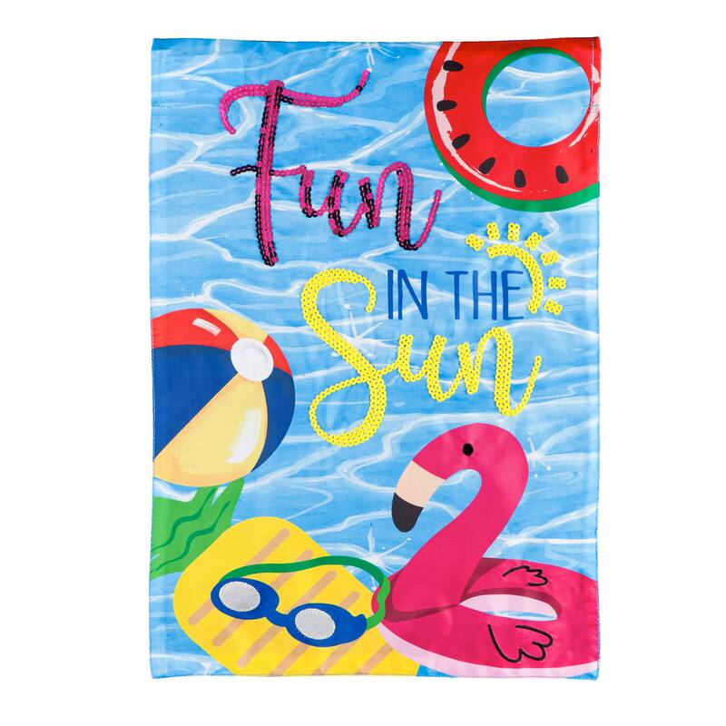 12.5 in. x 18 in. Fun in the Sun Pool Garden Applique Flag