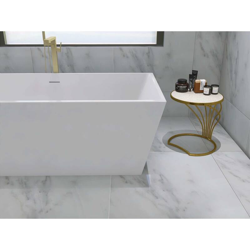 Timothy Soaking Rectangular Bathtub in Glossy White