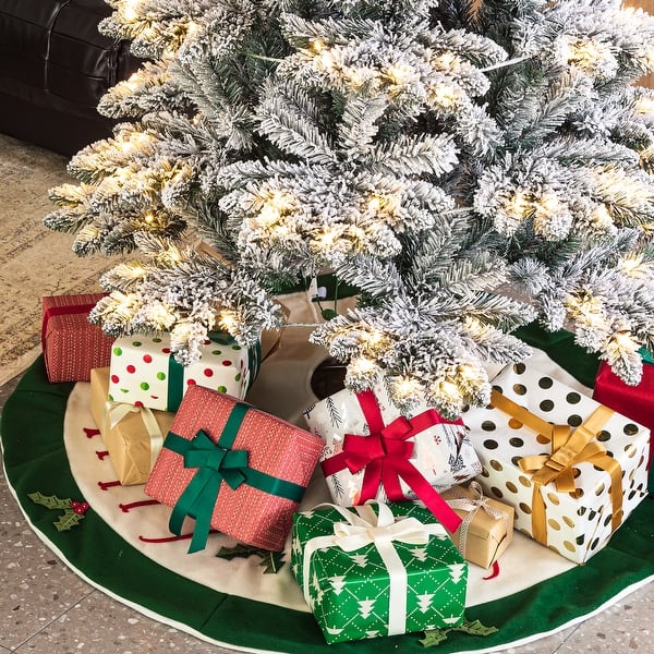 Gardenised Brown Plastic, Rattan Foldable Christmas Tree Skirt Collar Basket, Ring Base Stand Cover QI004155.BR - The Home Depot