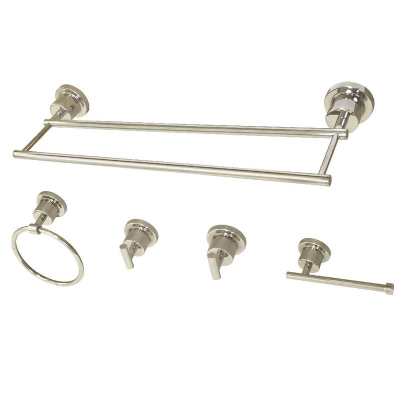 Kingston Brass Concord 5 Piece Bathroom Package with Double Towel Bar,