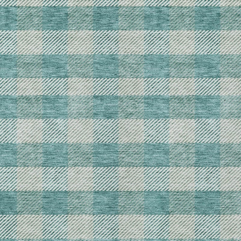HomeRoots Plaid Transitional Rectangle Outdoor Rug