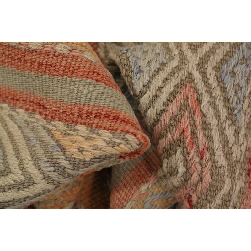 Hand Woven Oriental 100% Wool Carpet Southwestern Tribal Multi-Colored Kilim Area Rug - 7' 2'' X 4' 5''