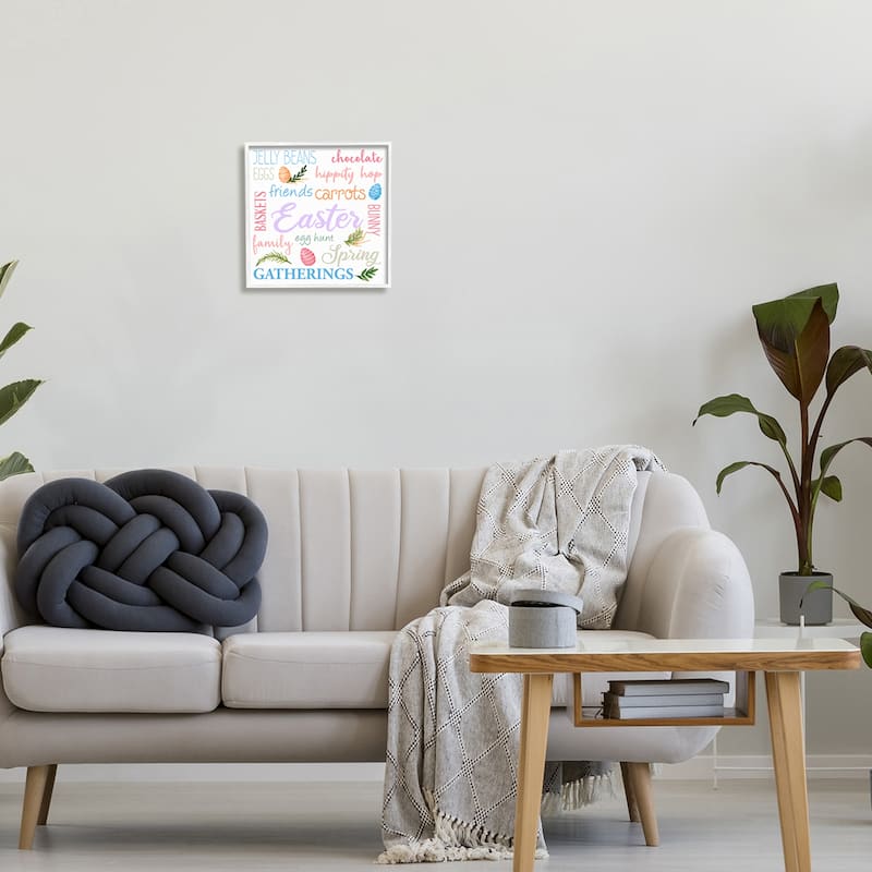 Stupell Festive Easter Activity Sign Patterned Eggs Motif Framed Wall Art - Multi-Color