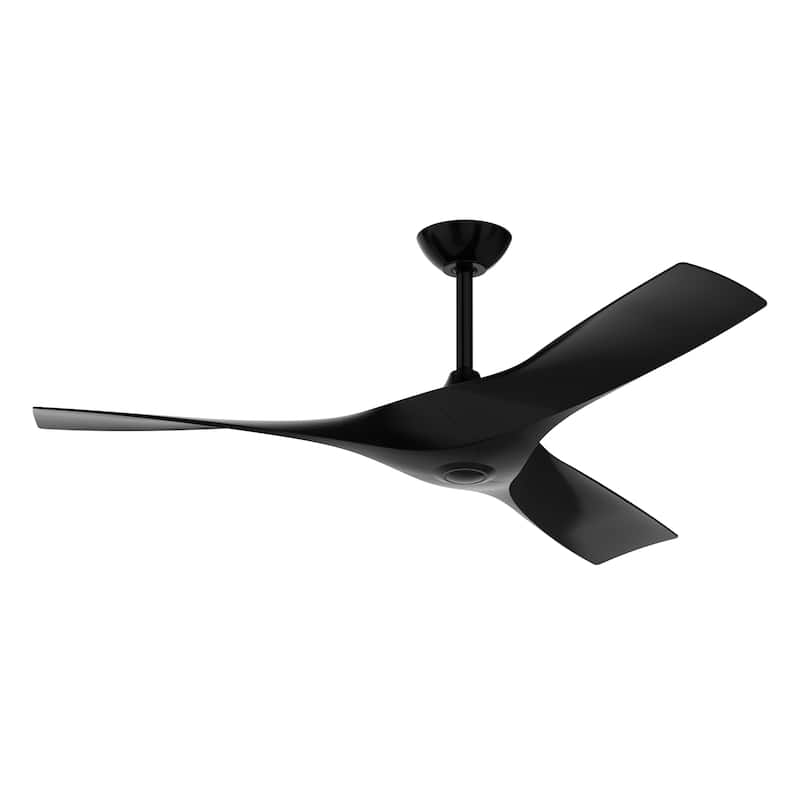 52-inch Modern Black ABS 3-Blade Propeller Ceiling Fan without Light
