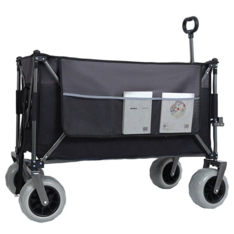 9"X4"All-Terrain Balloon Wheels!300l Xl Heavy-Duty Folding Wagon Cart - 480lbs Capacity,Conquers Sand & Rough Terrain,W/Brakes