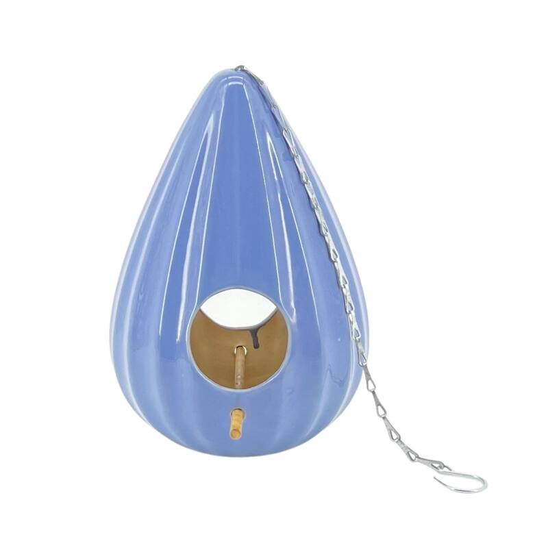 Ceramic 10-Inch Teardrop Ruffled Birdhouse