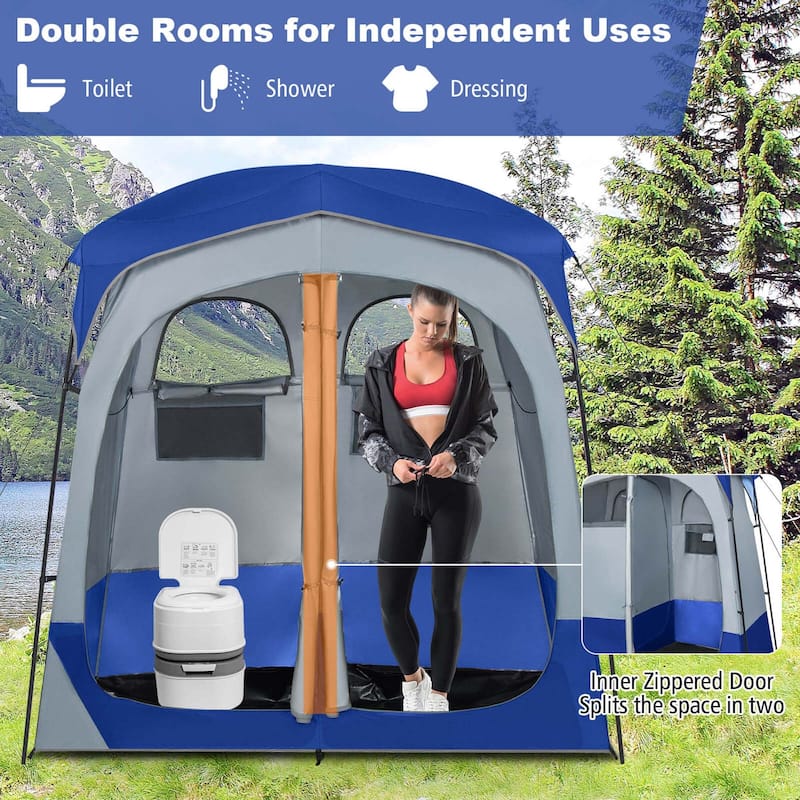 Goplus 2 Room Shower Tent Oversize Privacy Shelter Portable Dressing - See Details