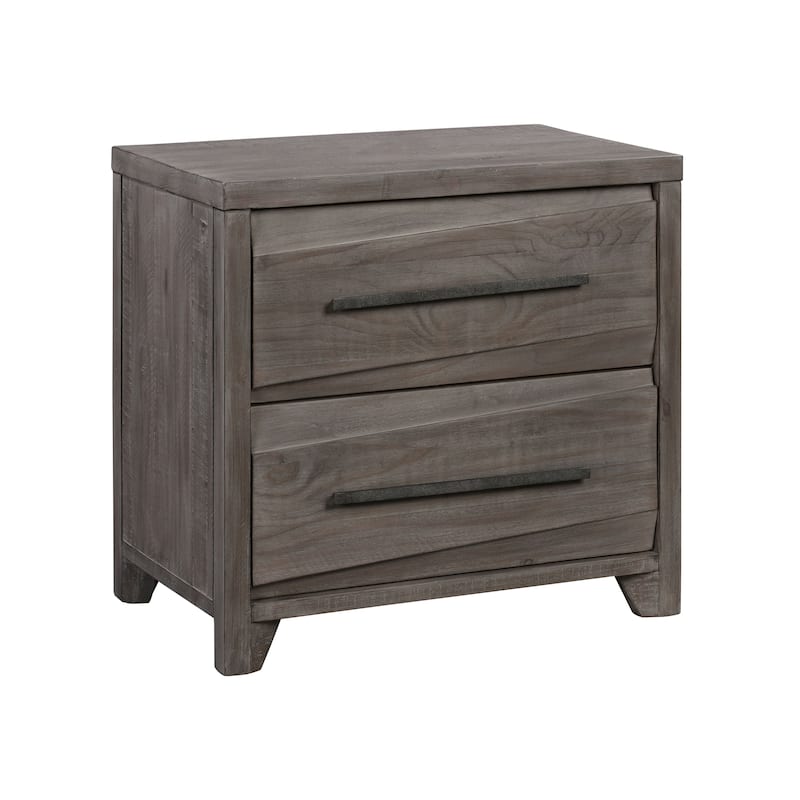 Hearst Solid Wood Two Drawer Nightstand in Sahara Tan